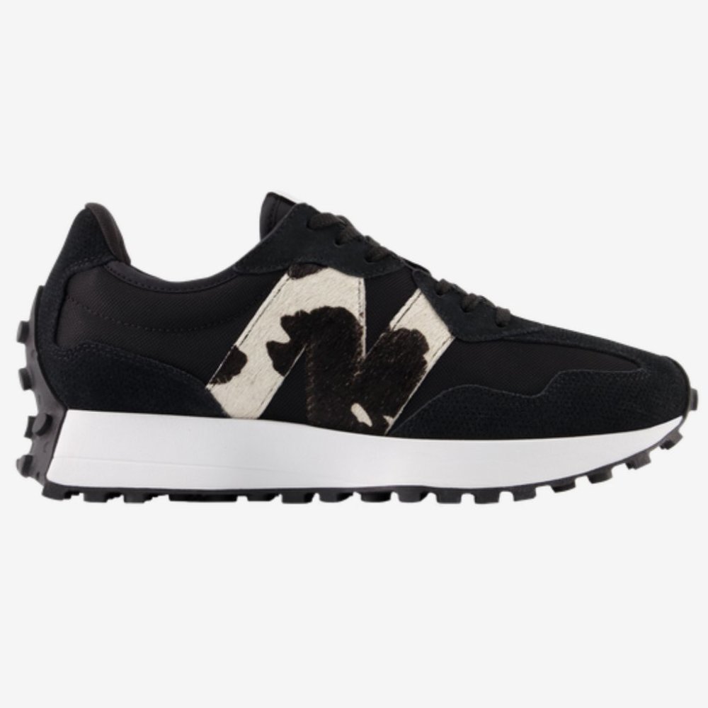 NEW New Balance 327 Animal Print Logo Women's Sneakers Shoes Black various sizes - Picture 2 of 8